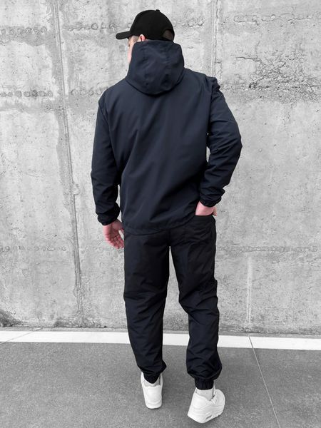 Мужской спортивный костюм из плащевки в ​​черном цвете 710black фото