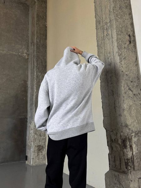 Мужское oversize худи на флисе в сером цвете rd420 фото