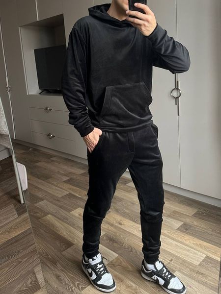 Мужской велюровый костюм в черном цвете 5010black фото