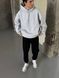 Мужское oversize худи на флисе в сером цвете rd420 фото 3