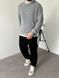 Мужской вязаный oversize свитер в сером цвете la155 фото 6