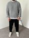 Мужской вязаный oversize свитер в сером цвете la155 фото 4