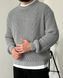 Мужской вязаный oversize свитер в сером цвете la155 фото 3
