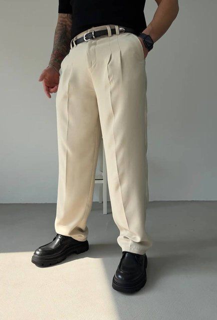 Мужские брюки Baggy в бежевом цвете gi1159-S фото