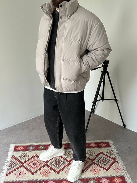 Мужская oversize куртка в сером цвете bk2267 фото