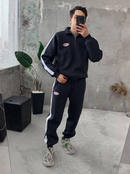 Мужской oversize костюм на флисе в графитовом цвете aln2k фото