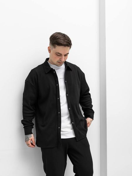 Мужской трикотажный oversize костюм в черном цвете rb17 фото