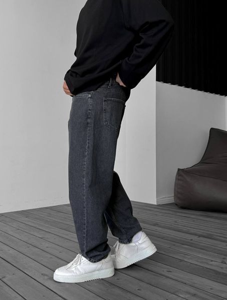 Мужские широкие джинсы Baggy в сером цвете bg-56-650 фото