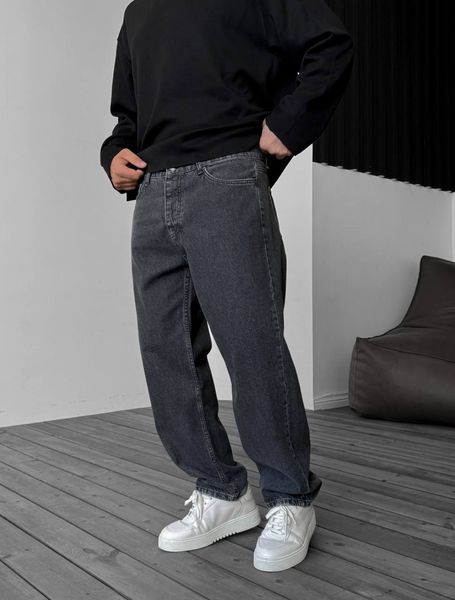 Мужские широкие джинсы Baggy в сером цвете bg-56-650 фото