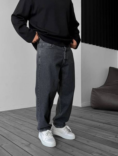 Мужские широкие джинсы Baggy в сером цвете bg-56-650 фото