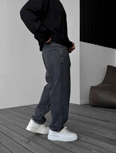 Мужские широкие джинсы Baggy в сером цвете bg-56-650 фото