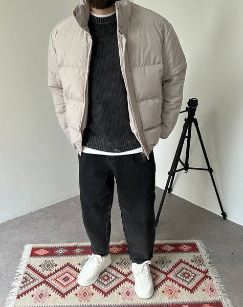 Мужская oversize куртка в сером цвете bk2267 фото