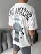Мужская свободная oversize футболка в белом цвете jj272 фото 2