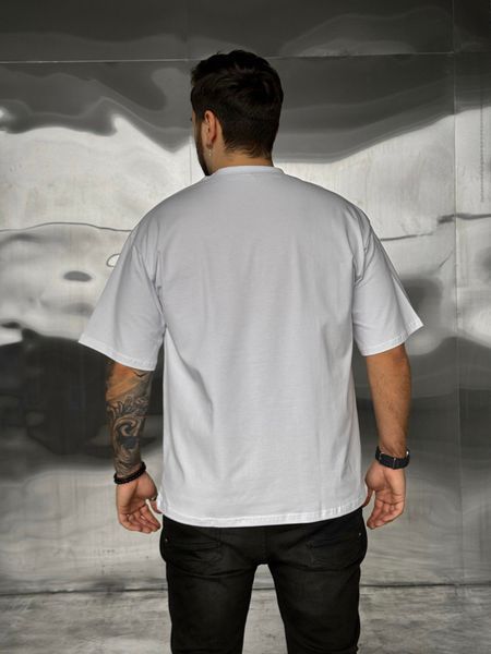 Чоловіча oversize футболка у білому кольорі rd373 фото
