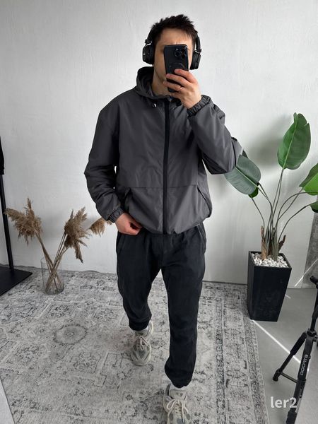Мужская oversize ветровка в темно-сером цвете ler2n фото