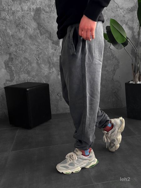 Мужские oversize джоггеры в графитовом цвете leh2 фото