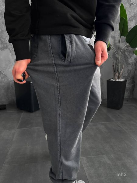 Мужские oversize джоггеры в графитовом цвете leh2 фото
