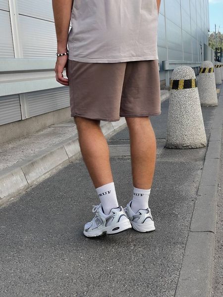Чоловічі oversize шорти у коричневому кольорі sh00514 фото