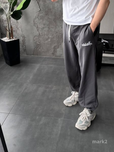 Чоловічі oversize спортивні штани у графітовому кольорі mark2 фото
