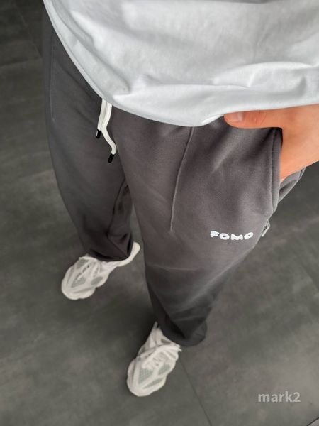 Чоловічі oversize спортивні штани у графітовому кольорі mark2 фото
