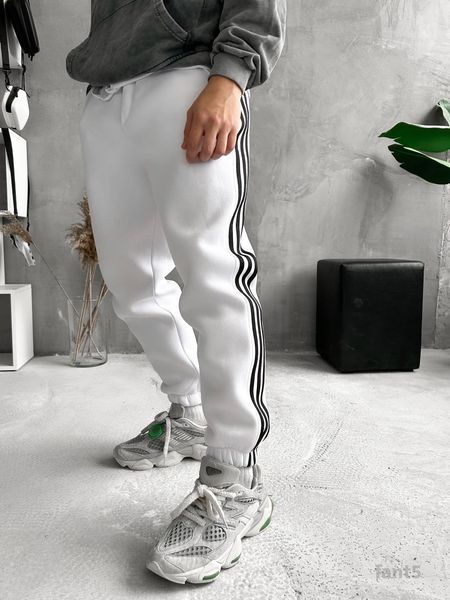 Мужские oversize утепленные брюки в белом цвете fant5 фото