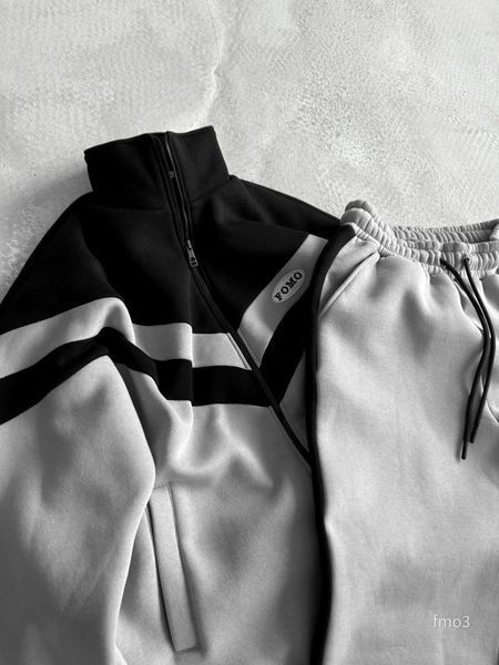 Чоловічий oversize спортивний костюм у сірому кольорі fmo3 фото