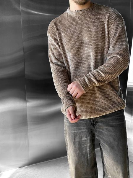 Чоловічий светр у коричневому кольорі srr12 фото