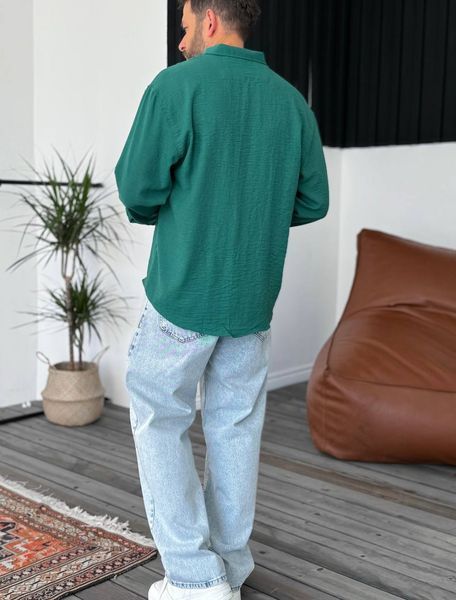 Мужская oversize рубашка в зеленом цвете gi896 фото