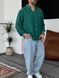 Мужская oversize рубашка в зеленом цвете gi896 фото 3