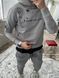 Чоловічий oversize спортивний костюм з принтом у сірому кольорі p20fhs3 фото 2