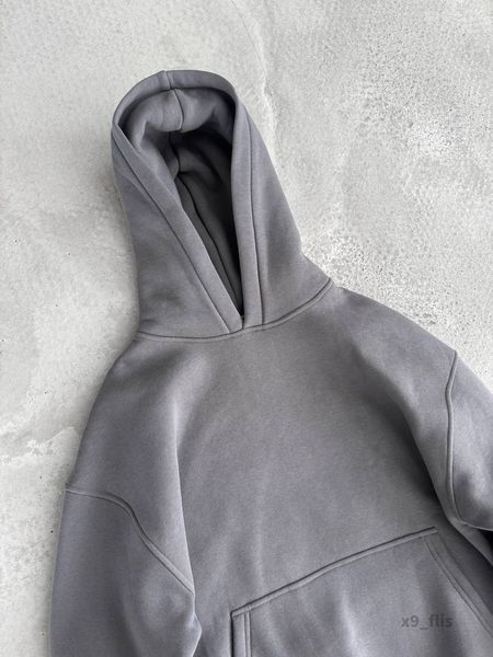 Мужское oversize худи на флисе в темно-сером цвете x9_flis фото