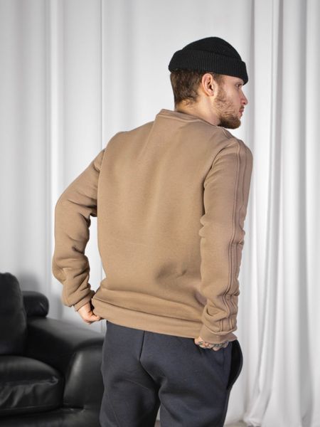 Мужской oversize свитшот с начесом в бежевом цвете 1001855000008 фото