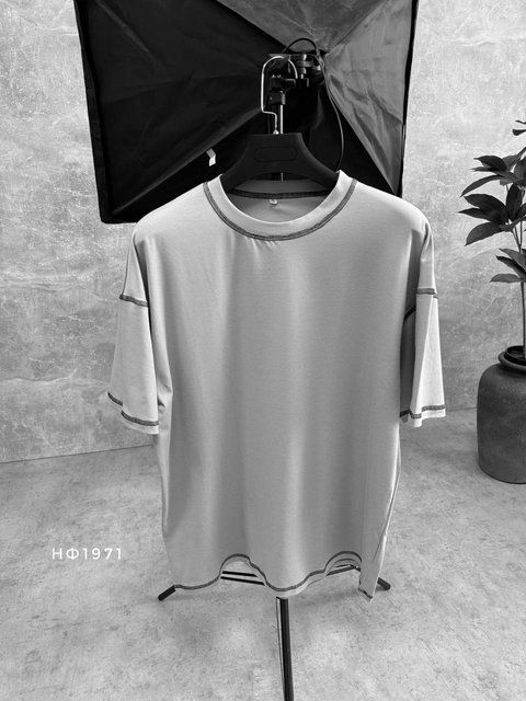 Мужская oversize футболка в сером цвете нф1971 фото