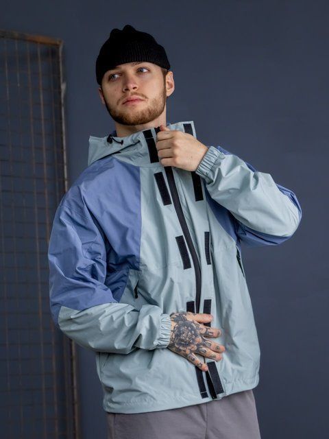 Мужская oversize ветровка в голубом цвете 1001770000008 фото