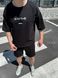 Чоловічий oversize костюм футболка + шорти у чорному кольорі нф1848 фото 3
