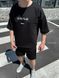 Чоловічий oversize костюм футболка + шорти у чорному кольорі нф1848 фото 4