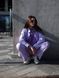Жіночий oversize комплект сорочка + штани у фіолетовому кольорі ri3 фото 6