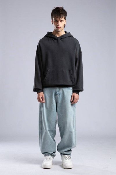 Мужское oversize худи в черном цвете cch1 фото