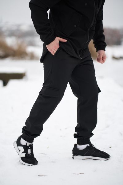 Мужские утепленные брюки Softshell в черном цвете 1589541345 фото