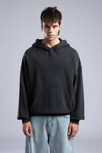 Мужское oversize худи в черном цвете cch1 фото