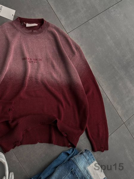 Чоловічий oversize светр у червоному кольорі spu15 фото