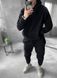 Мужской oversize флисовый костюм в черном цвете hs5 фото 1