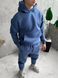 Мужской oversize костюм худи+брюки в синем цвете fhs11 фото 6