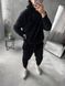 Мужской oversize флисовый костюм в черном цвете hs5 фото 2