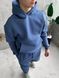 Мужской oversize костюм худи+брюки в синем цвете fhs11 фото 3