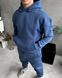 Мужской oversize костюм худи+брюки в синем цвете fhs11 фото 5