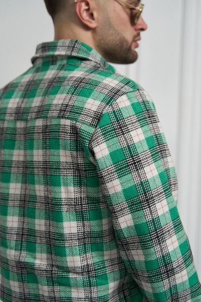 Мужская байковая oversize рубашка в зеленом цвете 123741200 фото