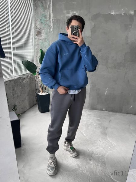 Мужское oversize худи на флисе в синем цвете vfic11 фото