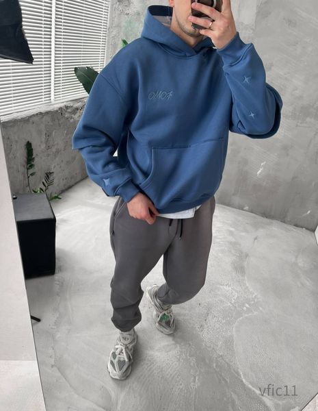 Мужское oversize худи на флисе в синем цвете vfic11 фото