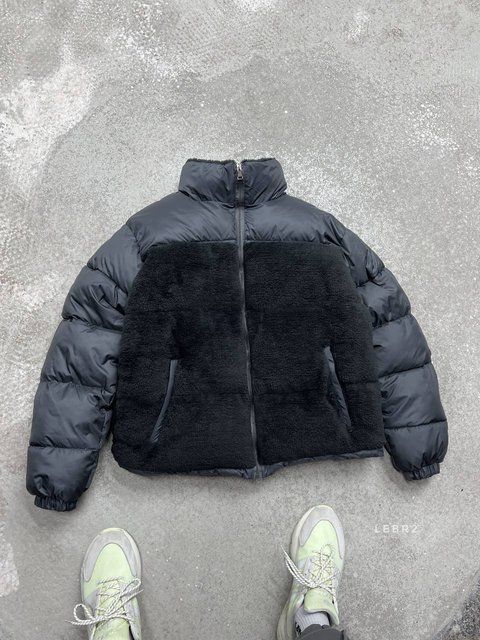 Чоловіча зимова oversize куртка у чорному кольорі lebr2 фото